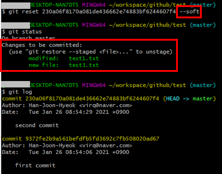 git reset --soft(1)